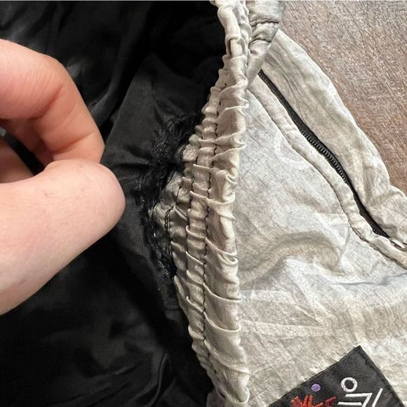 Van Grack Pants Mens Small Gray Geometric Windbreaker Nylon Vintage 90s Hip Hop - Picture 7 of 10